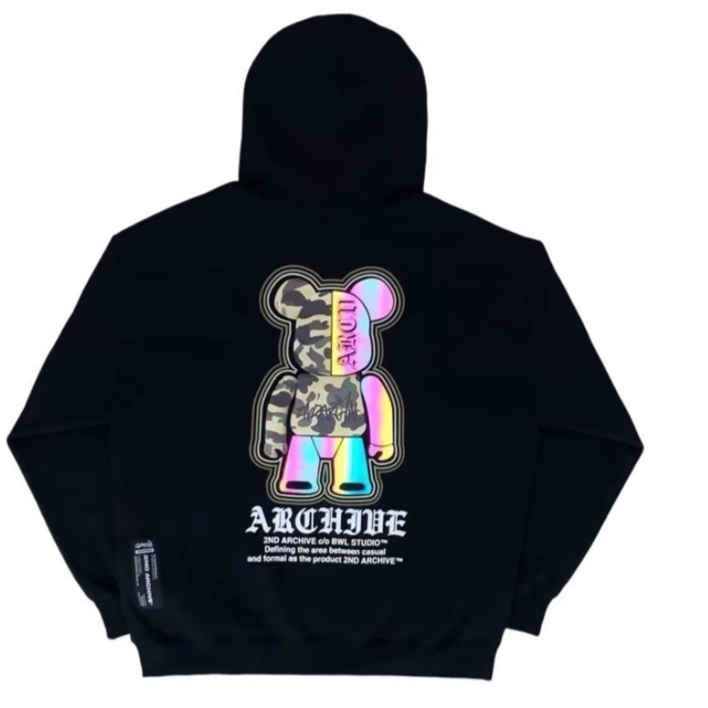 Scotch Half Bear Black Hoodie
